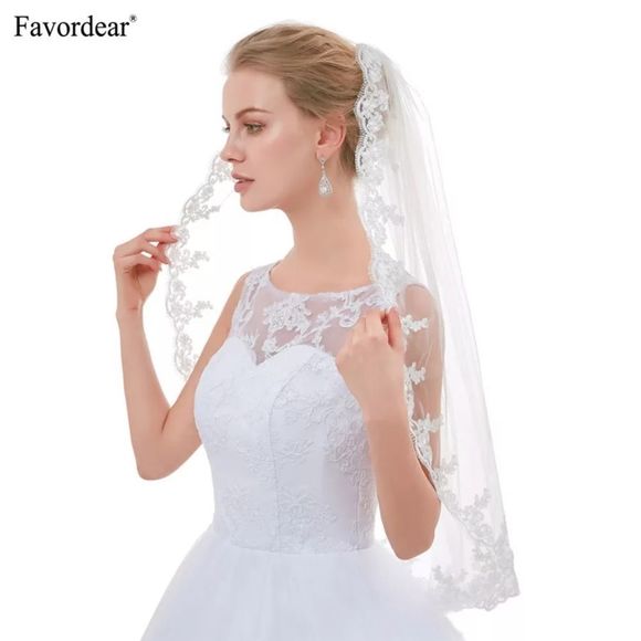 New Arrival Top End Lace Veils For brides Velo De - Picture 1 of 5